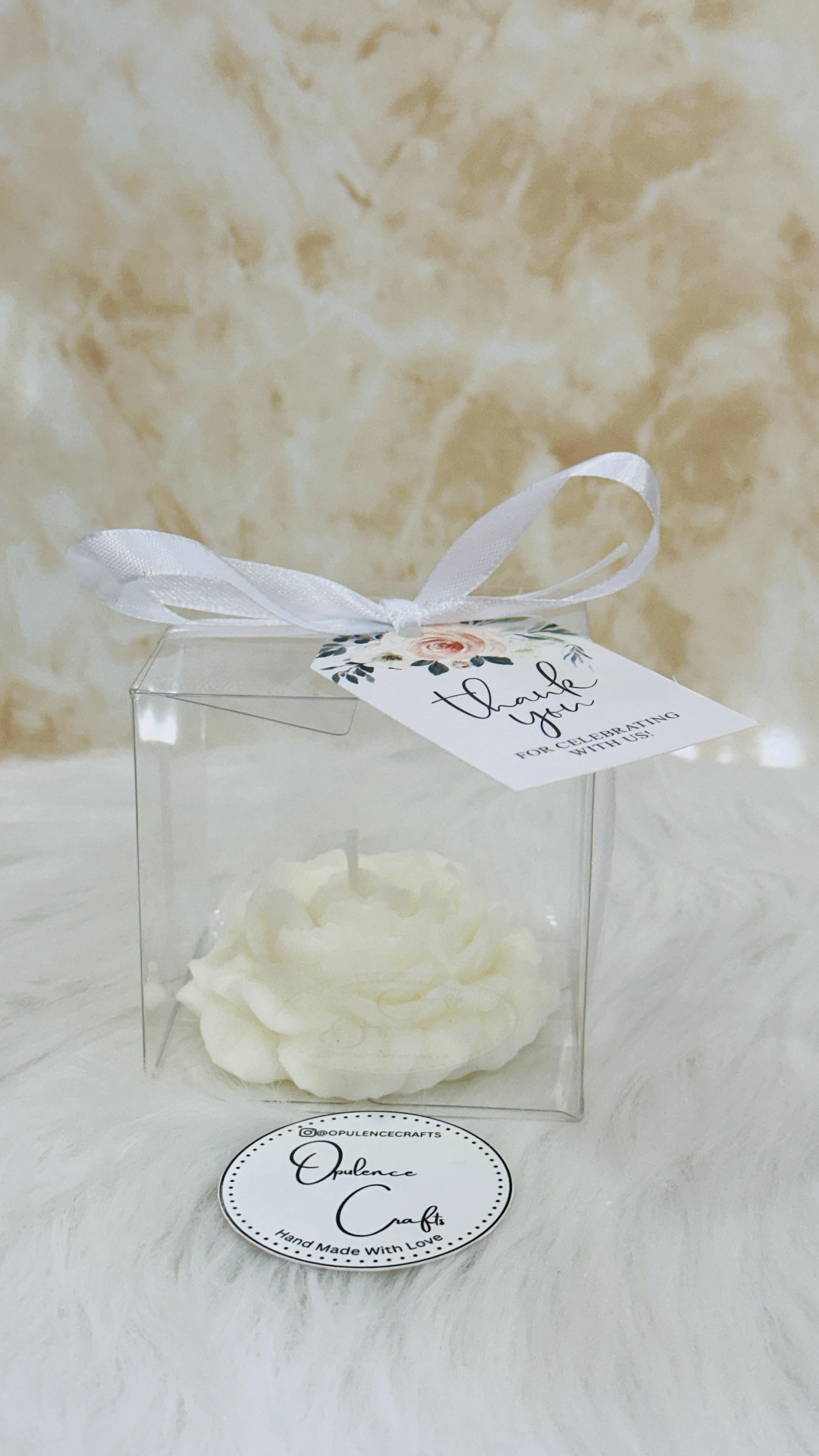 Peony With Packaging Candle